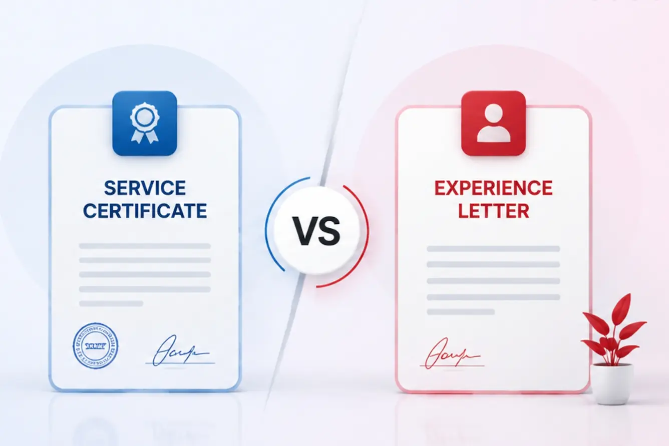 Service Certificate vs Experience Letter Comparison